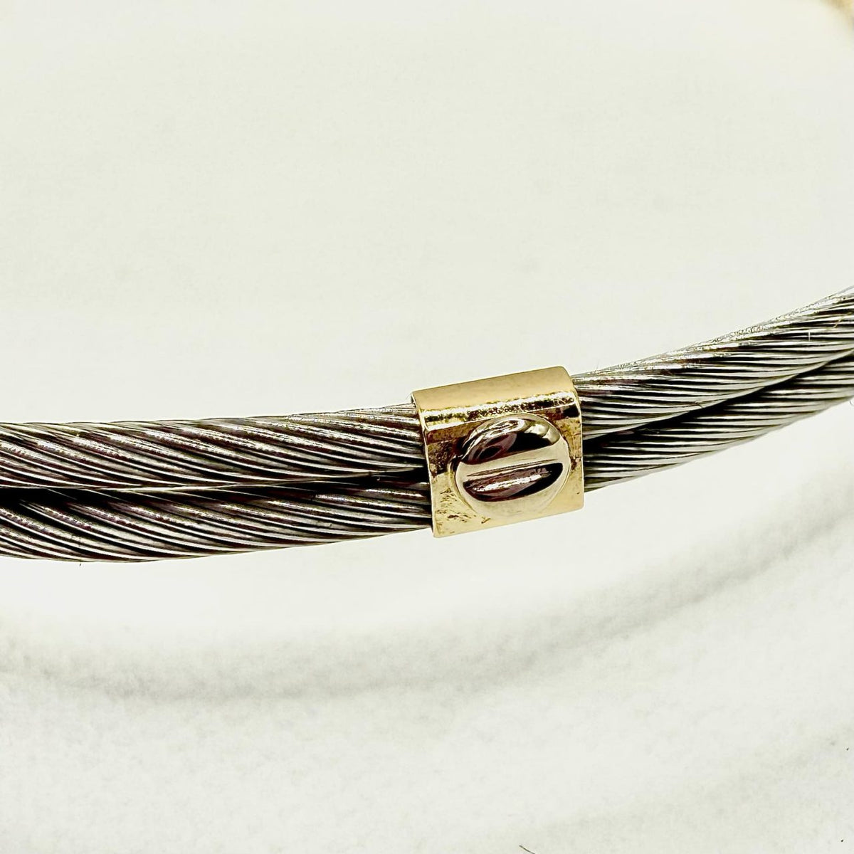 Bracciale da Uomo Semirigido in Acciaio e Oro 18KT 18KT