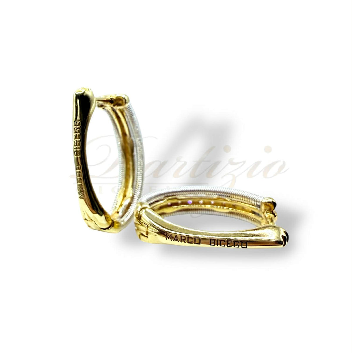 Orecchini a Cerchio Ovale Marco Bicego in Oro 18KT 18KT con Diamanti