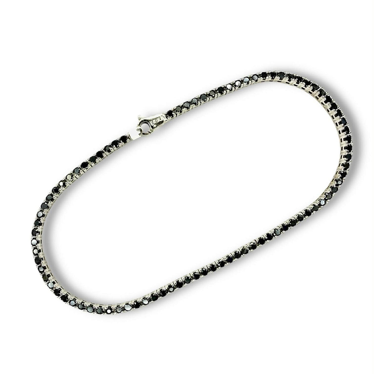 Bracciale Tennis in Oro 18KT 18KT e Zirconi Neri