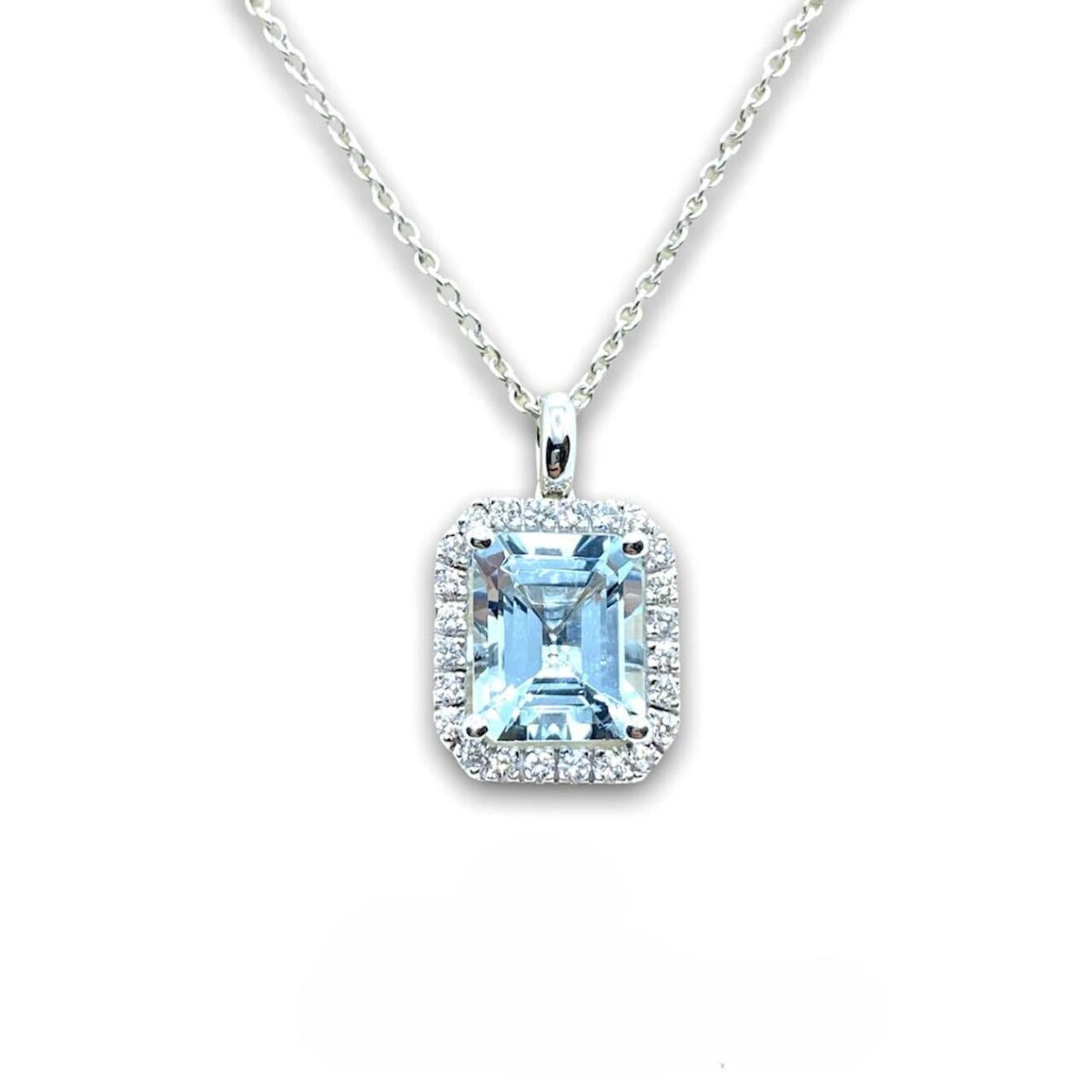 Collana Donna Crivelli con Diamanti e Acquamarina Ct. 2,91