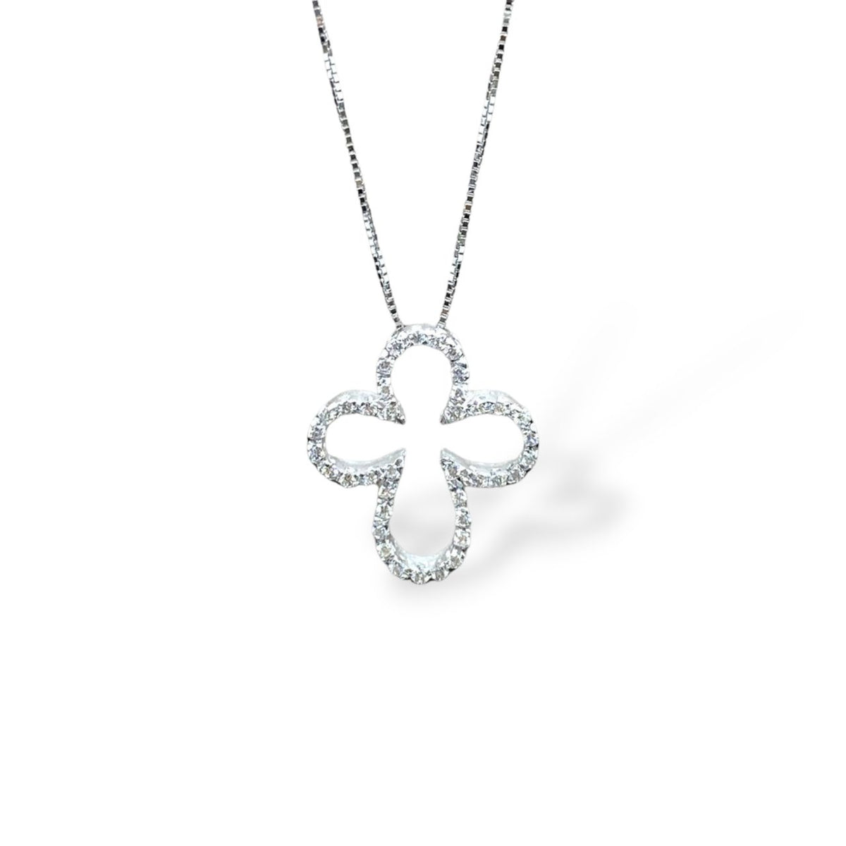Collana Con Croce in Oro 18KT 18KT e Diamanti Bianchi
