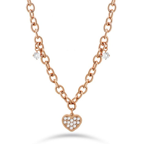 Collana Donna Liu-Jo in Acciaio Rosè e Cristalli