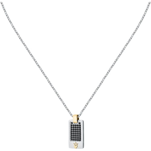 Collana Uomo Maserati in Acciaio con Piastra Iconic