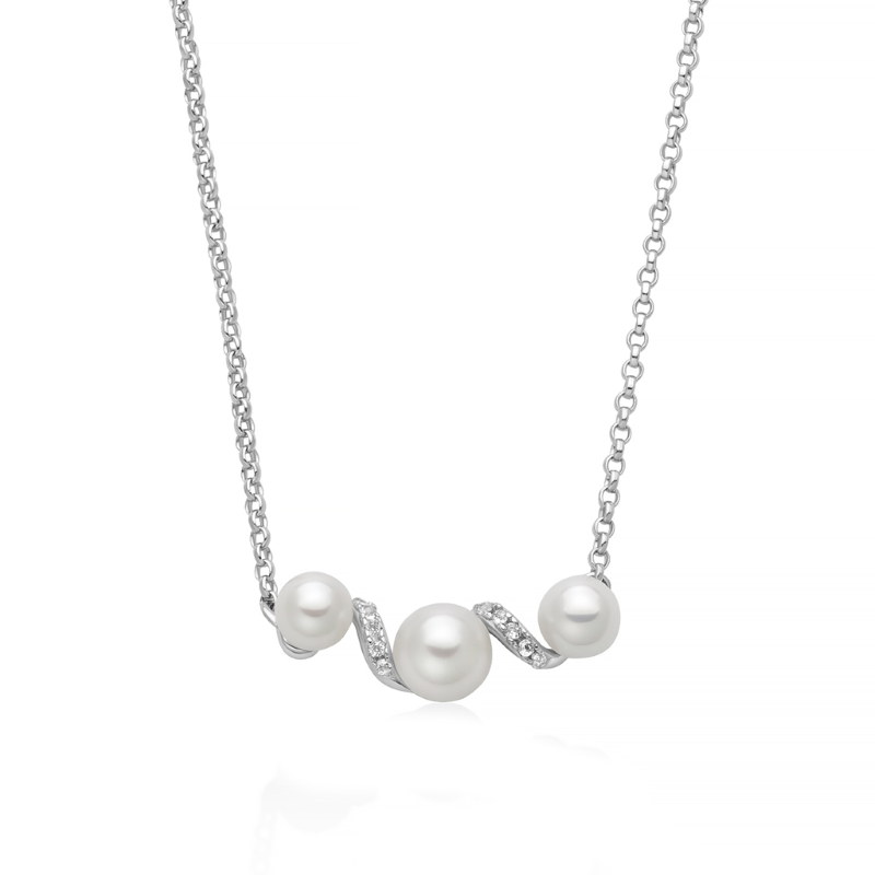 Collana Donna Miluna Eclissi in Argento e Perle