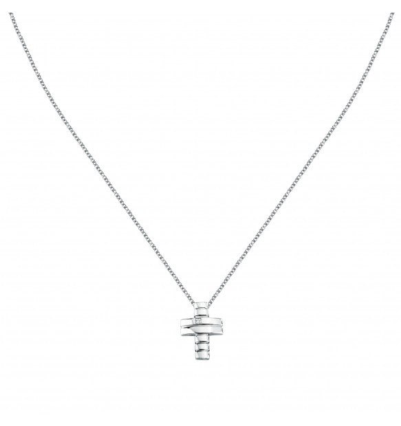 Collana Uomo Morellato con Croce in Argento e Diamante