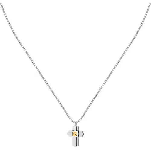 Collana Uomo Morellato con Croce in Acciaio Collezione Gold