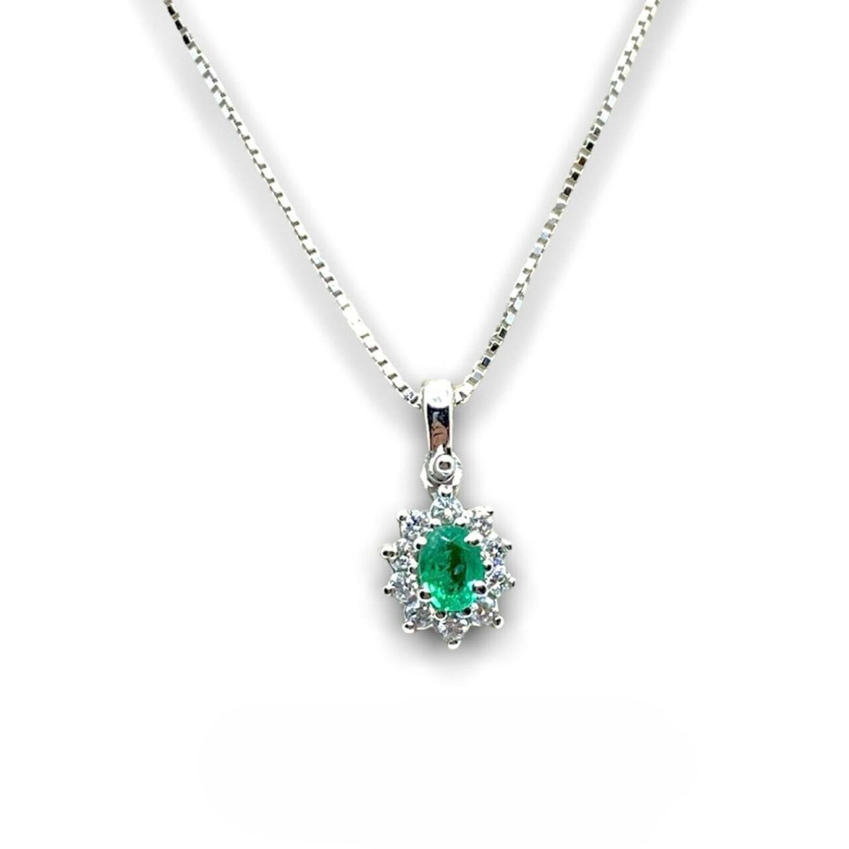 Collana Pg Gioielli in Oro 18KT 18KT con Diamanti e Smeraldo