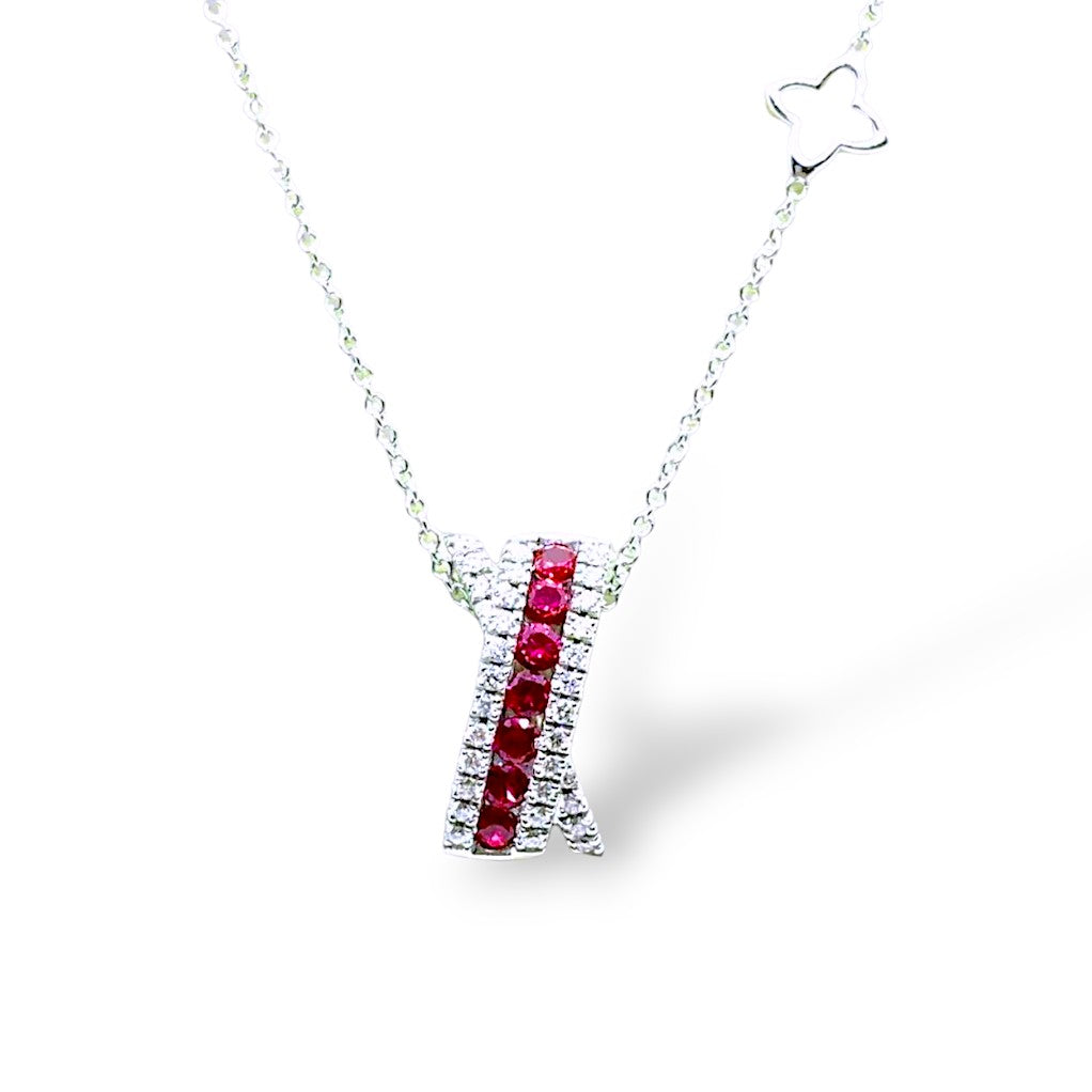 Collana Recarlo Deco’ con Diamanti e Rubino Ct 0.31