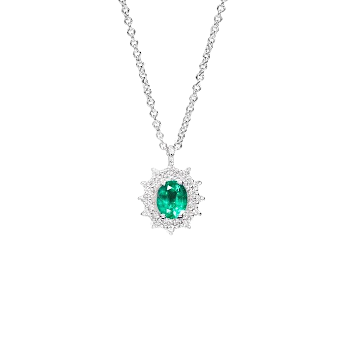 Collana Donna Recarlo con Smeraldo e Diamanti