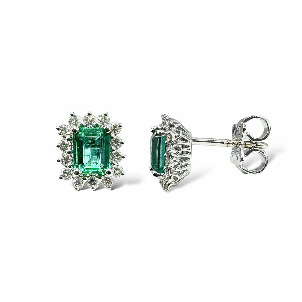Orecchini Recarlo con Diamanti e Smeraldi Ct. 1,04