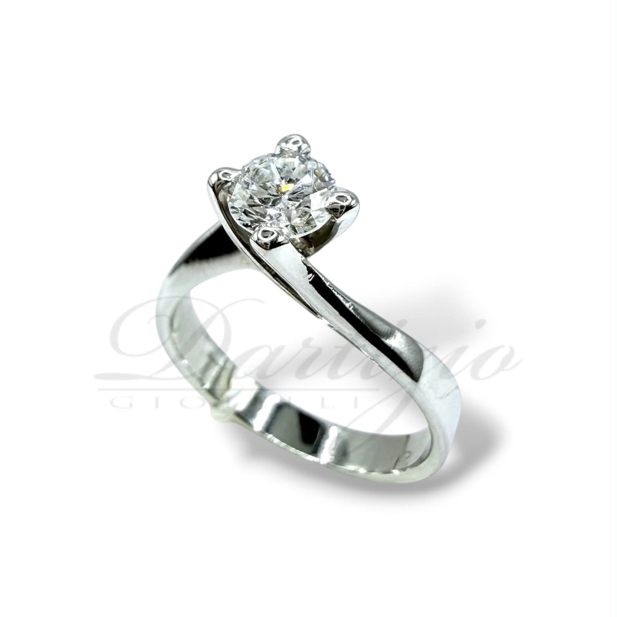 Anello Solitario in Oro 18KT 18KT e Diamante IGI Ct 0.50 E-VVS