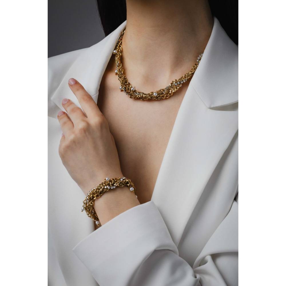 Collana Donna Liu Jo Multifilo in Acciaio Dorato