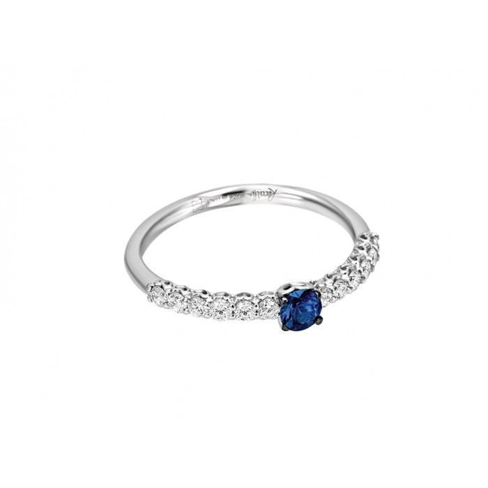 Anello Veretta Recarlo Anniversary con Zaffiro Ct 0.20 e Diamanti