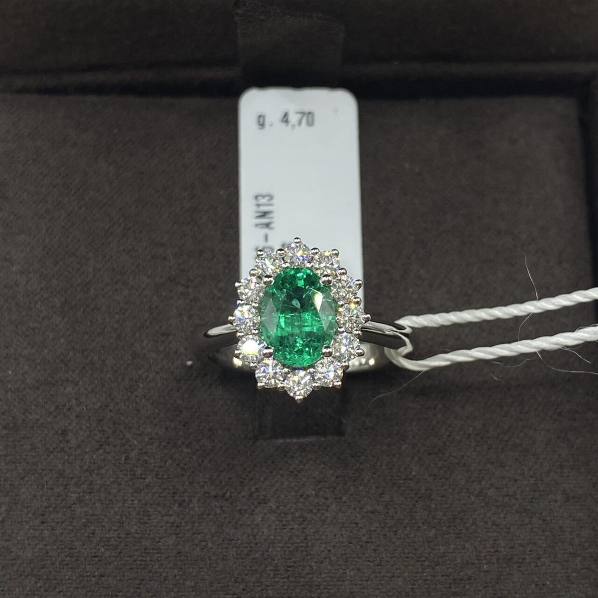 Anello Donna Crivelli con Diamanti e Smeraldo Ct 1.25