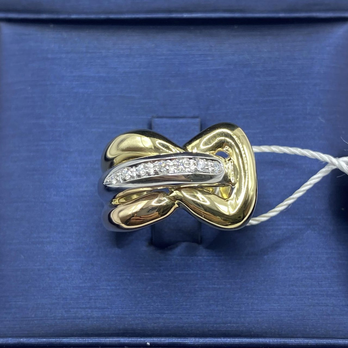 Anello a Fascia in Oro 18KT Bicolore con Diamanti