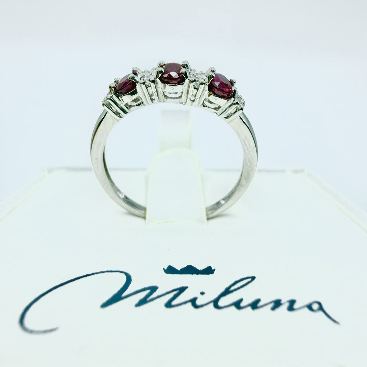 Anello Donna Miluna Trilogy in Oro 18KT con Rubini e Diamanti