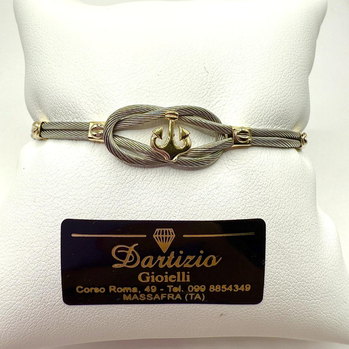 Bracciale da Uomo Semirigido in Acciaio e Oro 18KT 18KT