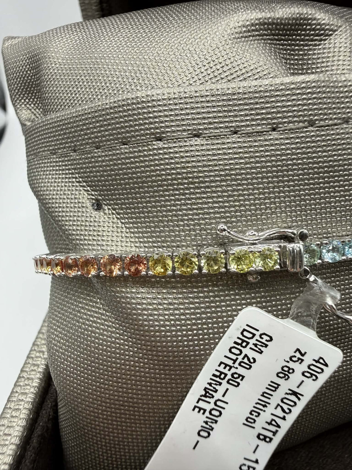Bracciale Tennis Crivelli Rainbow con Zaffiri Idrotermali Ct 5,86
