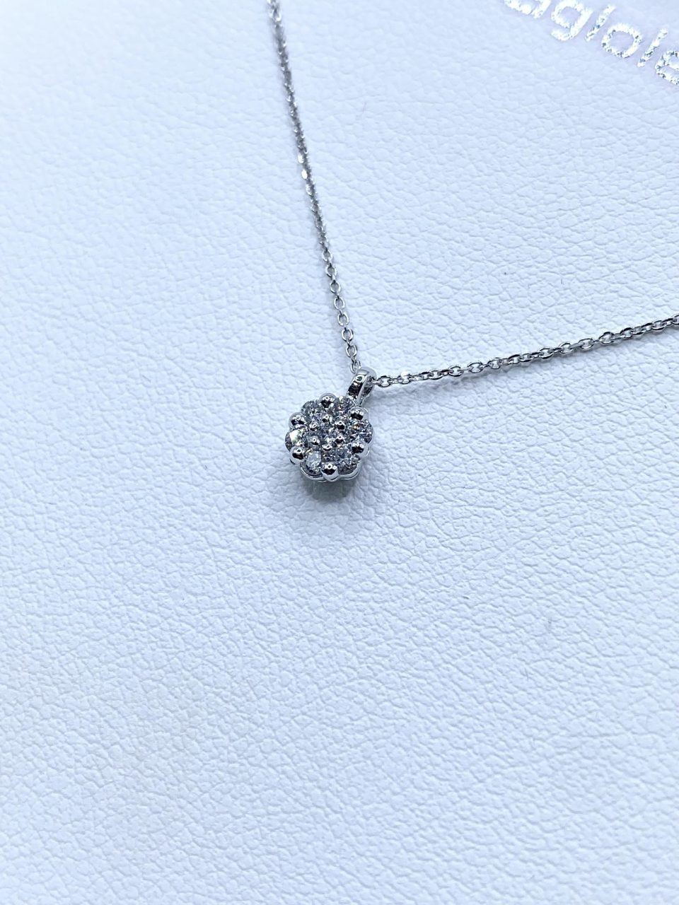 Collana Punto Luce Pavè Pg Gioielli in Oro 18KT e Diamanti Ct. 0,14