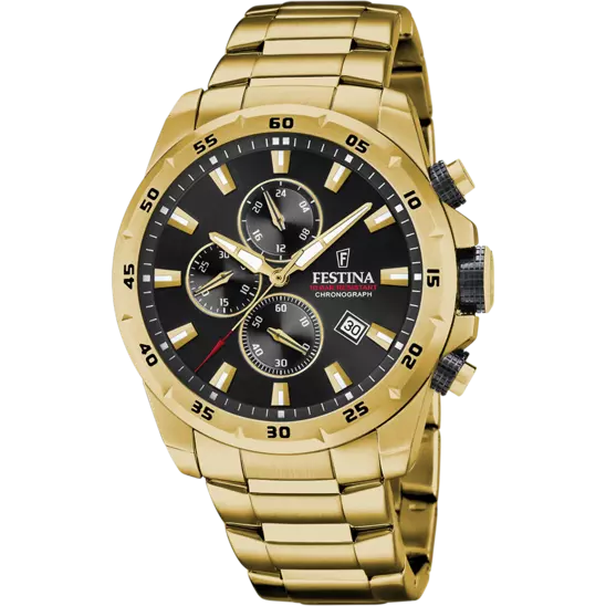 Orologio Uomo Festina in Acciaio Dorato Timeless Chronograph