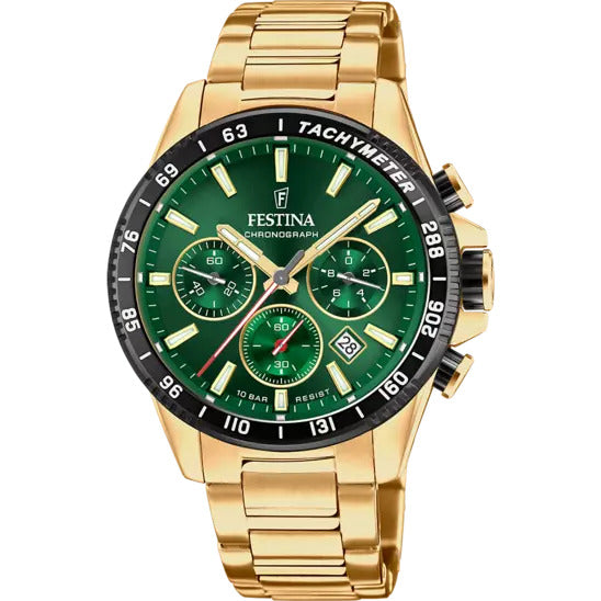 Orologio Uomo Festina in Acciaio Dorato Timeless Chronograph