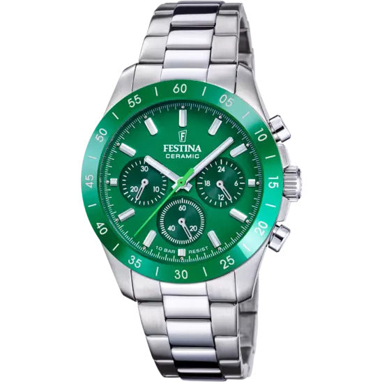 Orologio Festina in Acciaio e Ceramica Verde