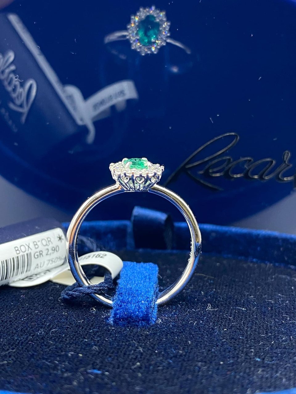 Anello Recarlo con Diamanti e Smeraldo Ct 0,35