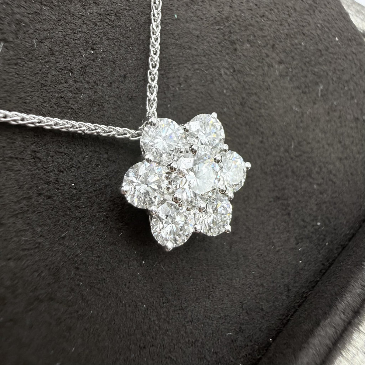 Collana Crivelli a Fiore in Oro 18KT 18KT e Diamanti