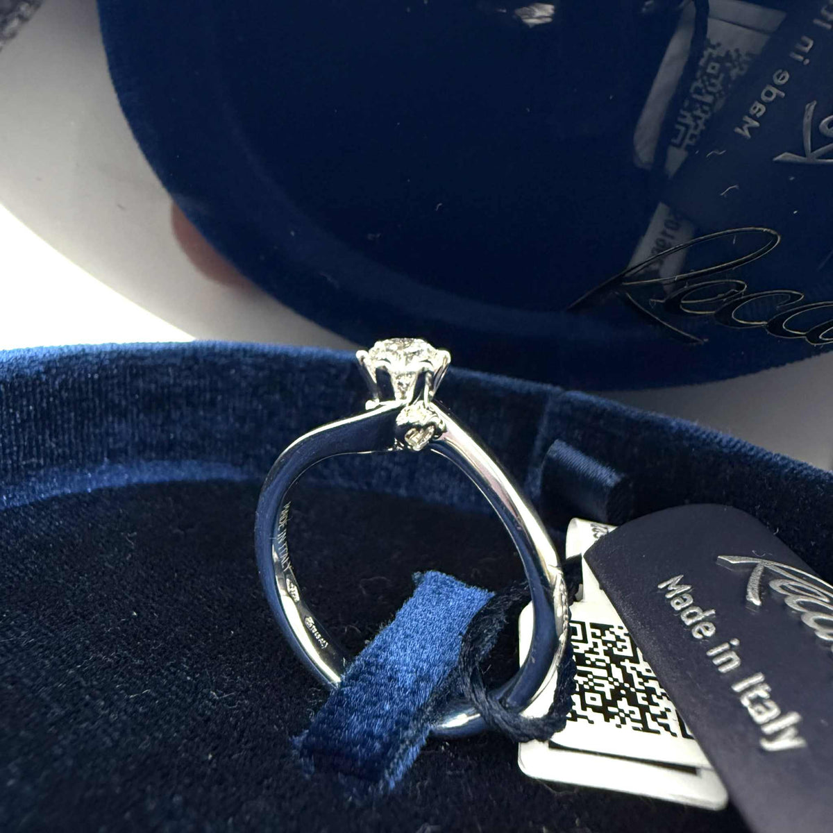 Anello Recarlo Solitario Anniversary Six con Diamanti Ct. 0.31