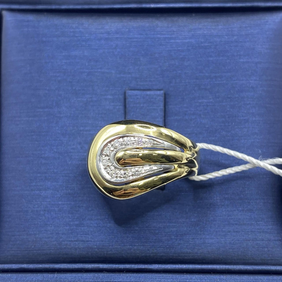 Anello a Fascia in Oro 18KT Bicolore con Diamanti
