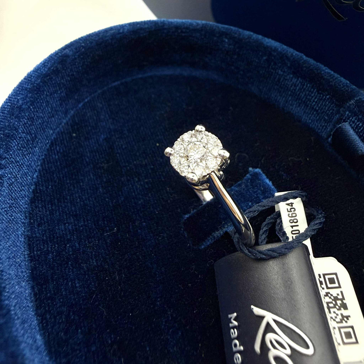 Anello Donna solitario Recarlo Nodo D'amore con Diamanti Ct. 0.39