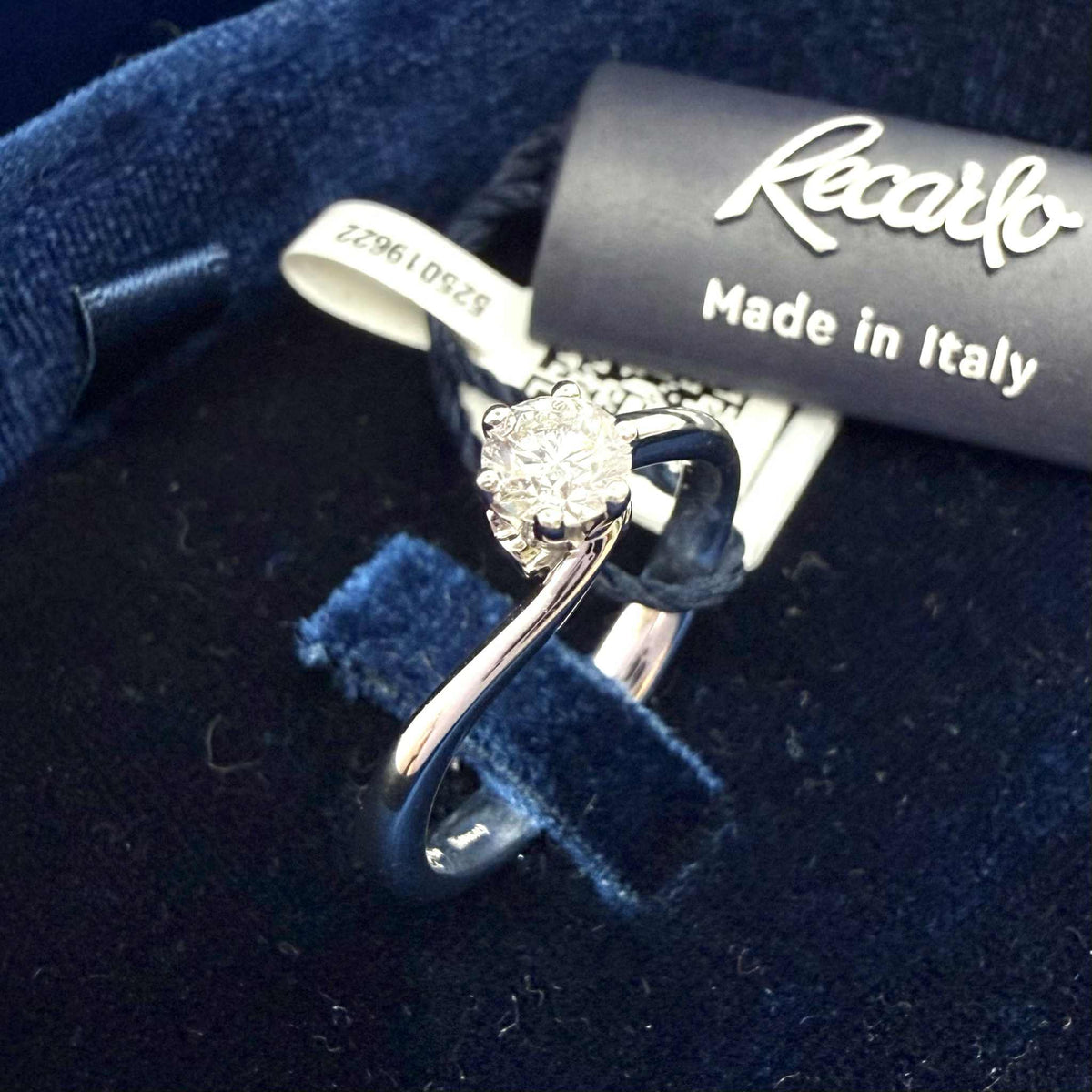 Anello Recarlo Solitario Anniversary Six con Diamanti Ct. 0.31