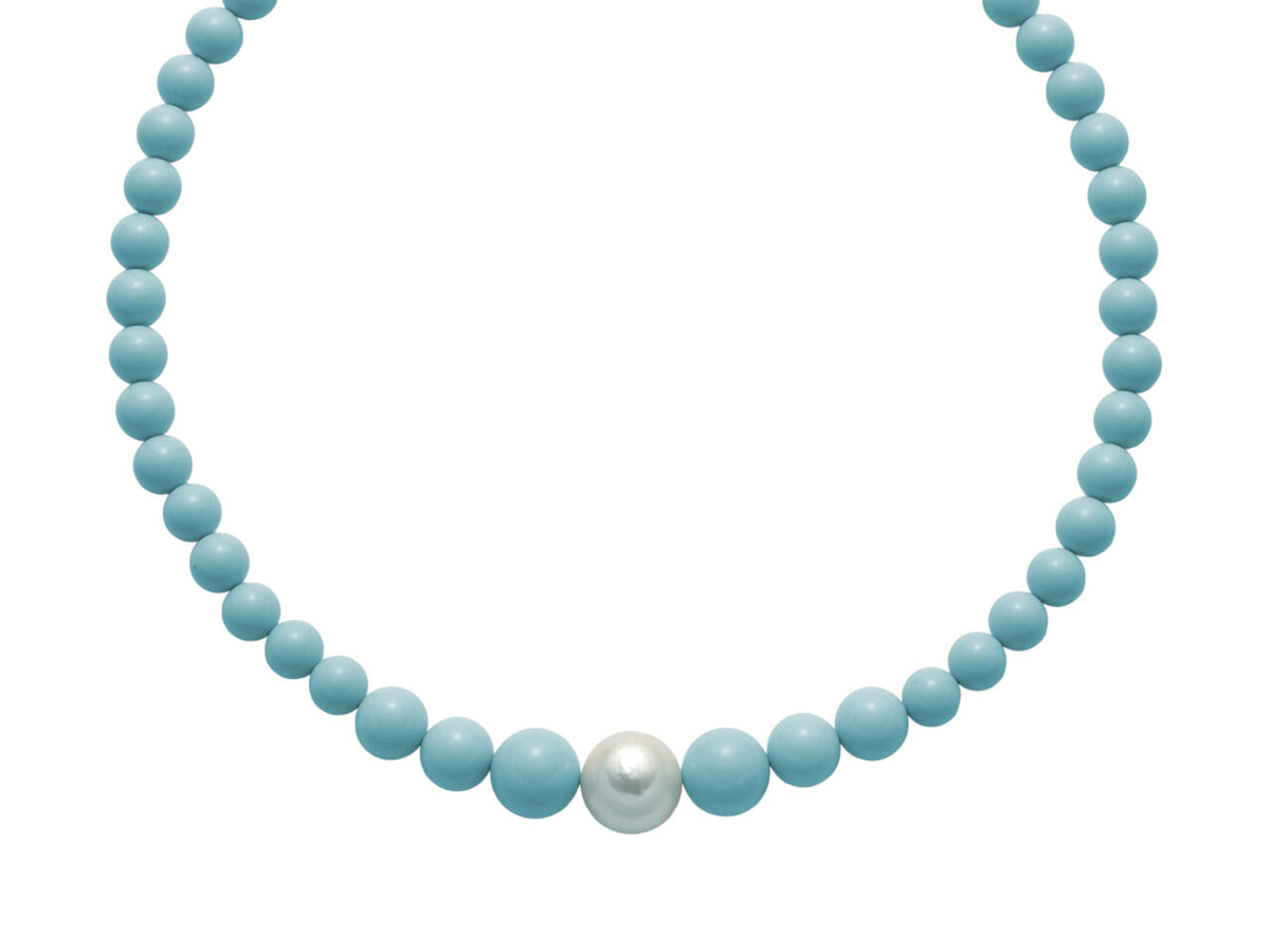 Collana Donna Miluna in Argento con Turchese e Perle