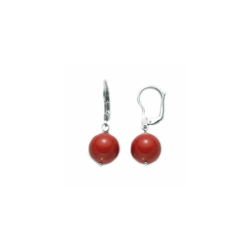 Orecchini Donna Miluna in Argento con Corallo Rosso