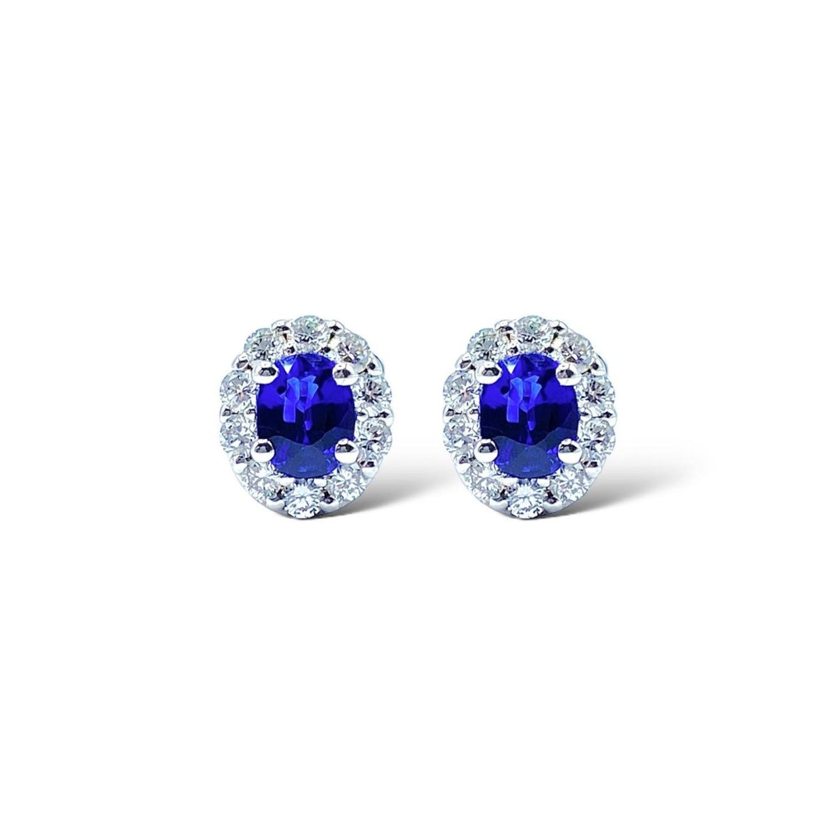 Orecchini Crivelli in Oro 18KT con Zaffiri Ct. 0,98 e Diamanti