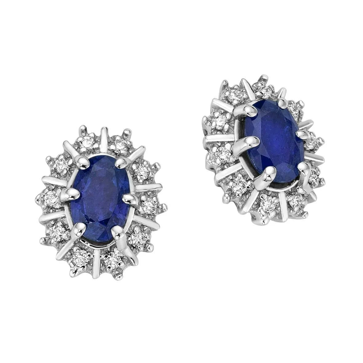 Orecchini Donna Oro 18KT con Zaffiri Ct. 1.10 e Diamanti