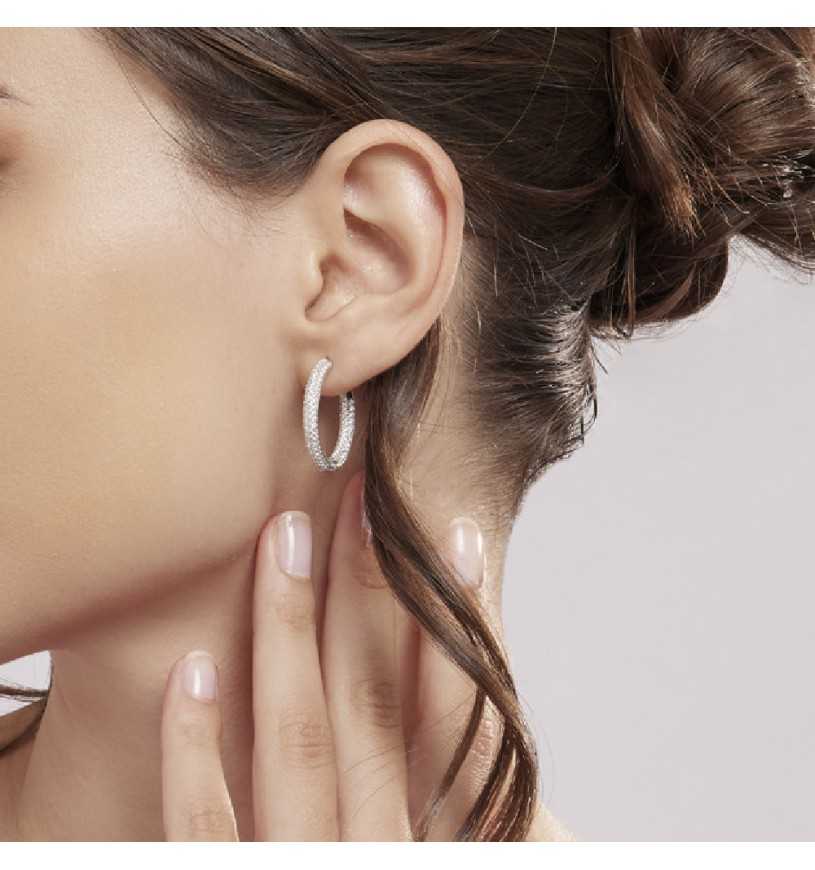 Orecchini a Cerchio Donna Mabina in Argento e Zirconi 563470