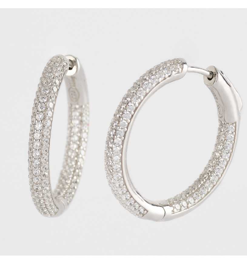 Orecchini a Cerchio Donna Mabina in Argento e Zirconi 563470