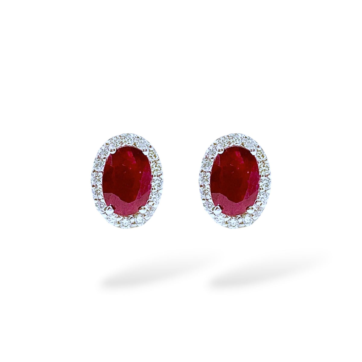 Orecchini Donna Pg Gioielli con Diamanti e Rubini Ct. 1,06