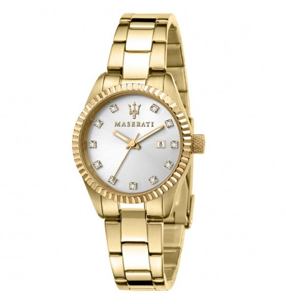 Orologio Donna Maserati in Acciaio Dorato e Zirconi Competizione