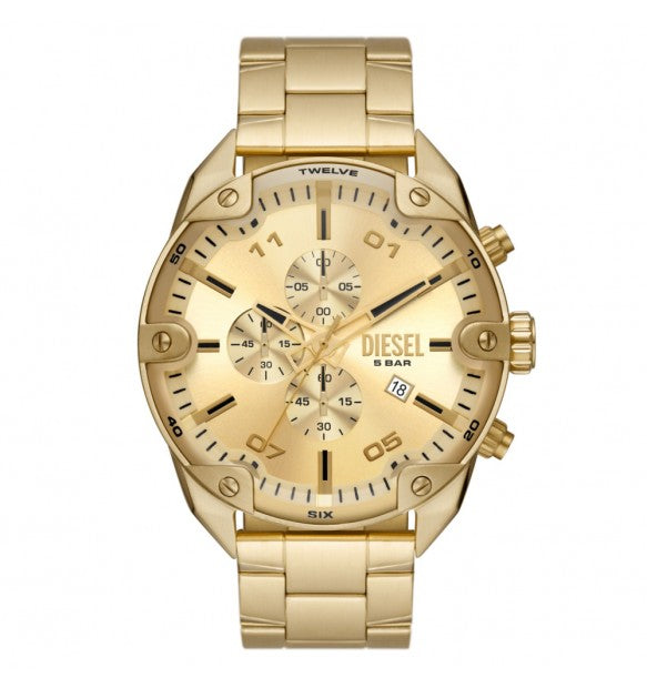 Orologio Uomo Diesel Spiked in Acciaio Dorato