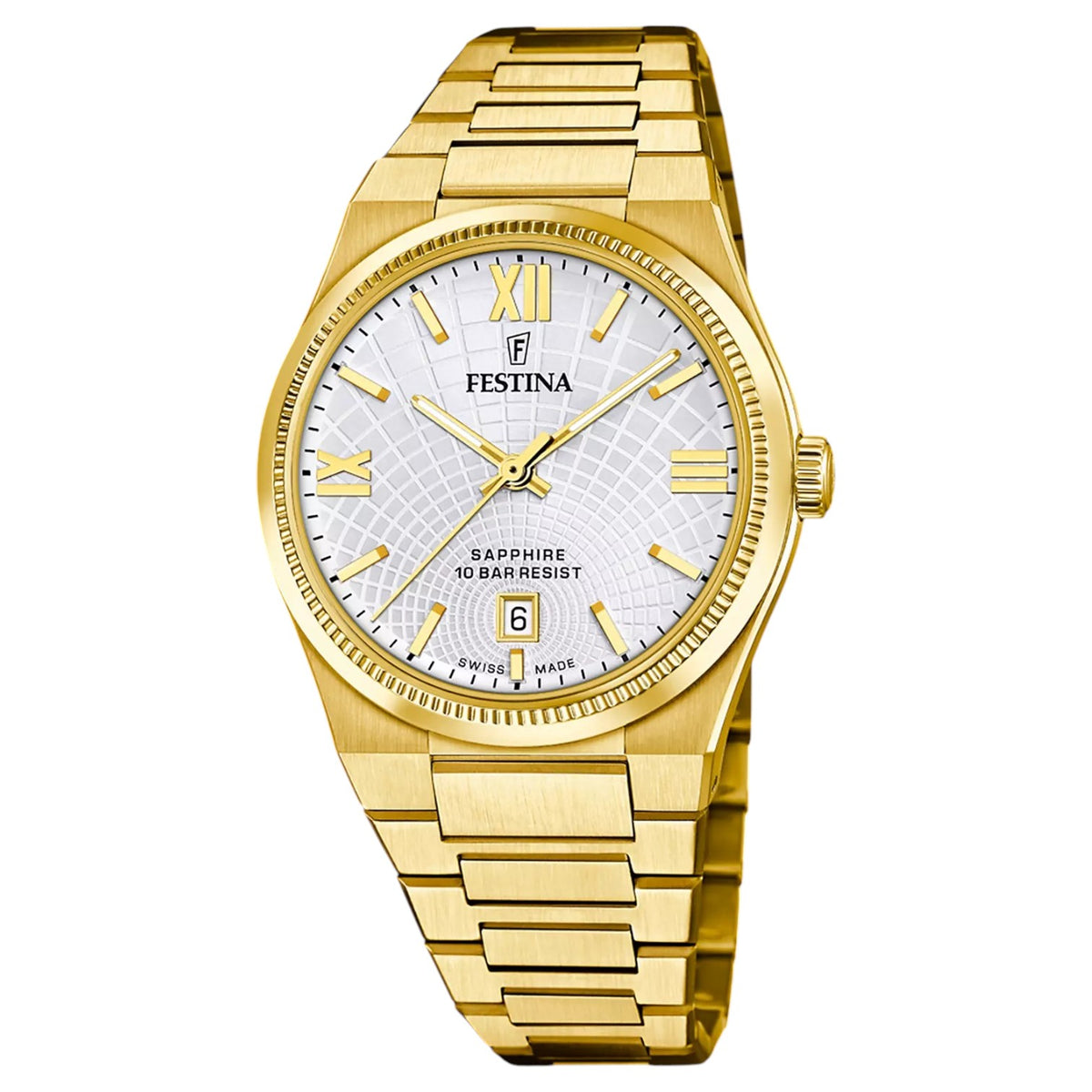 Orologio Uomo Festina in Acciaio Dorato Swiss Made Rivè