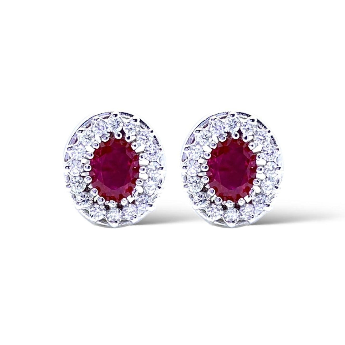 Orecchini Donna PG Gioielli con Rubini ct 0,60 e Diamanti