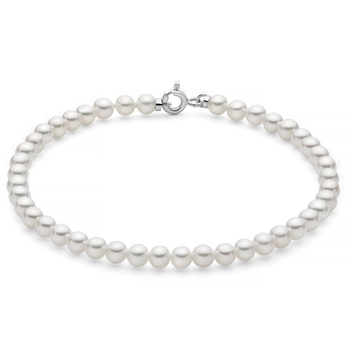 Bracciale Perle Miluna mm 4-4,5 in Oro 18KT Biano 9KT