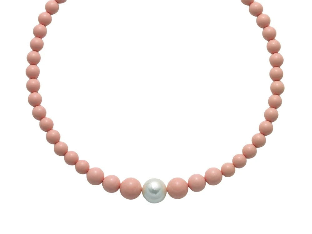 Collana Donna Miluna in Argento con Corallo Rosa e Perle