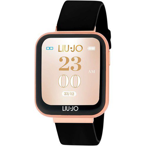 Smartwatch Liu-Jo Voice in Gomma Nero e Cassa in Allumino e Abs Rosè