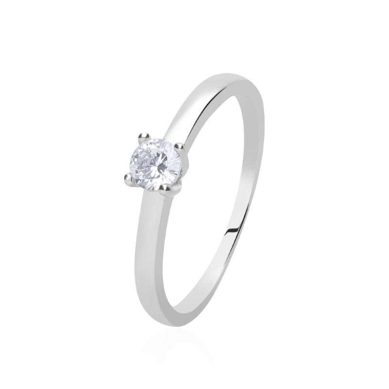 Anello Stroili Solitario in argento 925 e zircone