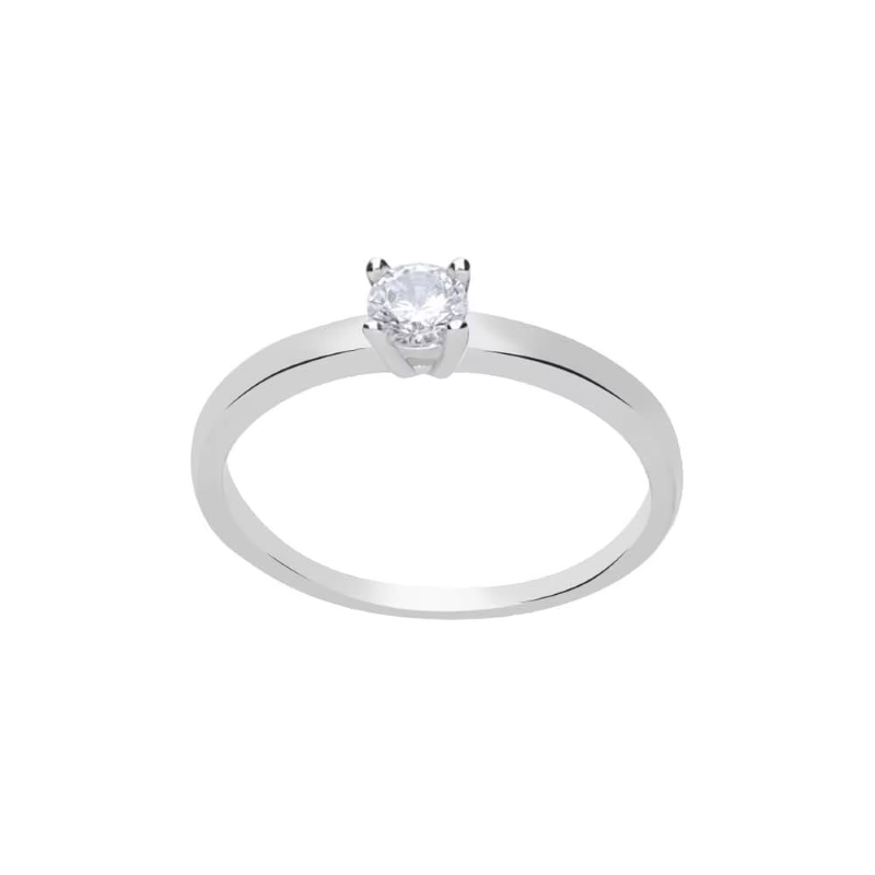 Anello Stroili Solitario in argento 925 e zircone