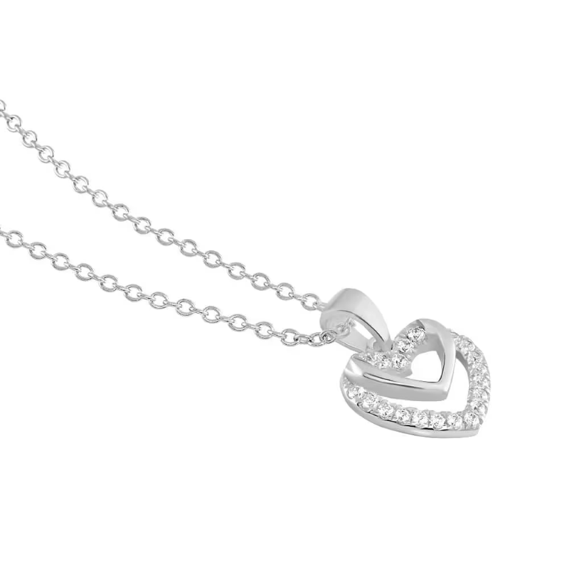 Collana Stroili Doppio Cuore in Argento - Silver Shine