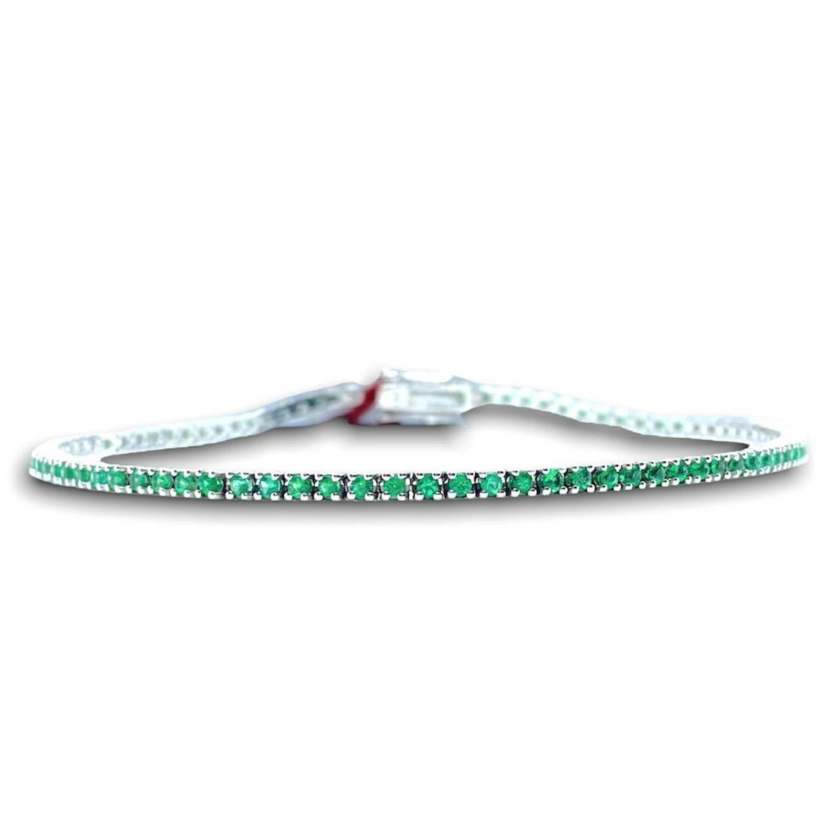 Bracciale Tennis PG Gioielli in Oro 18KT con Smeraldi Ct. 1.05